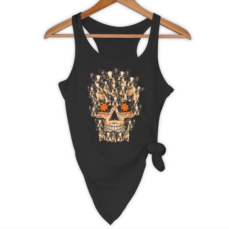 Halloween Costume Skull Boston Terrier Dog Lover For Men Women Kids Flowy Tank, novelty gifts, funny gifts