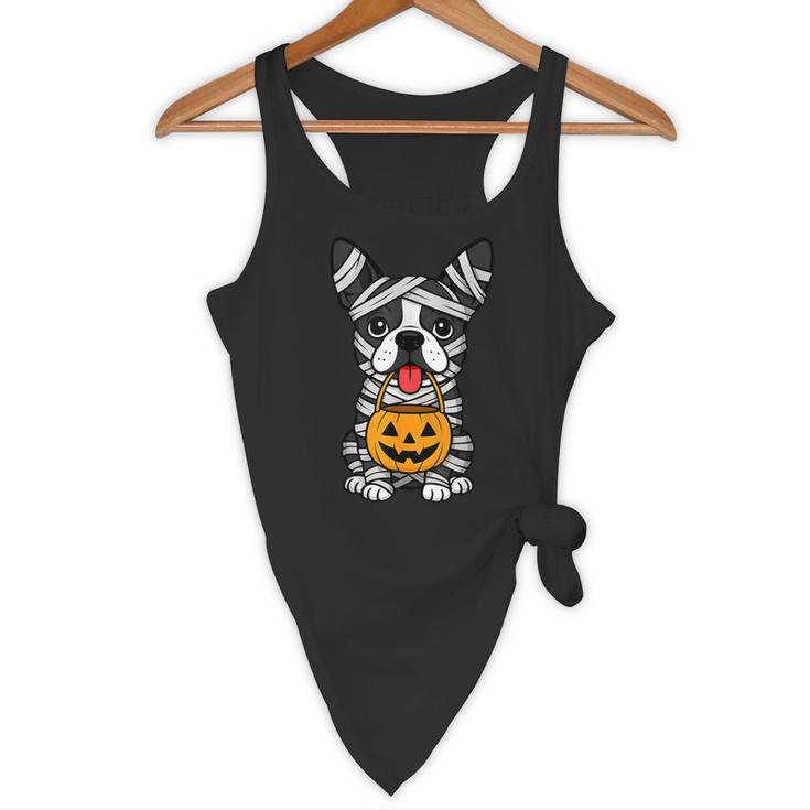 Halloween Dog Boston Terrier Mummy Costume Men Women Kids Flowy Tank, novelty gifts, funny gifts