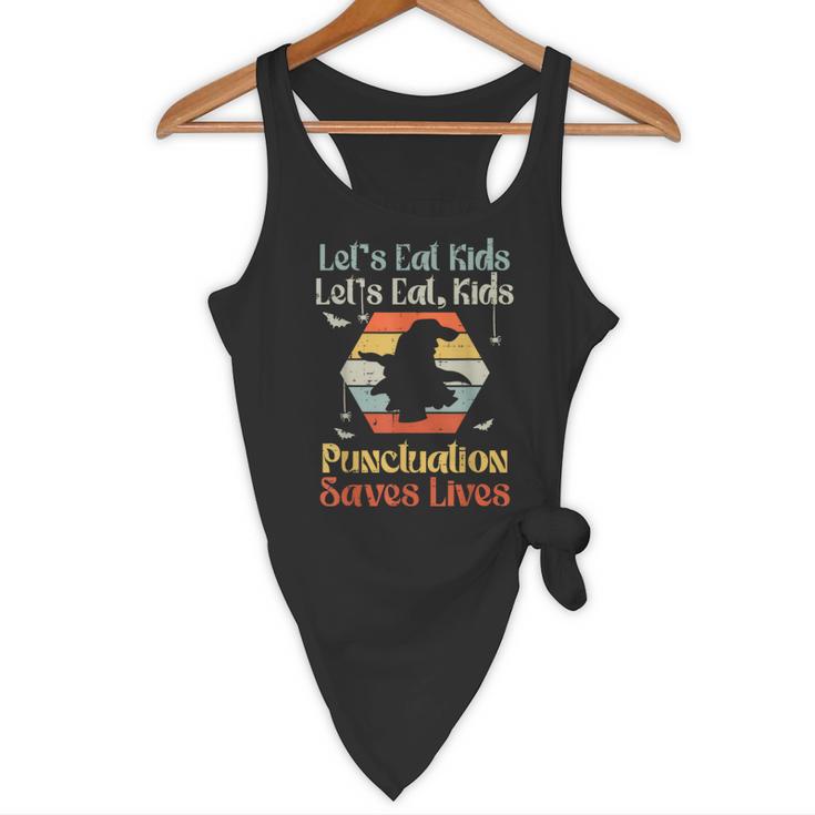 Halloween Lets Eat Kids English Teacher Costume Women Flowy Tank, novelty gifts, funny gifts