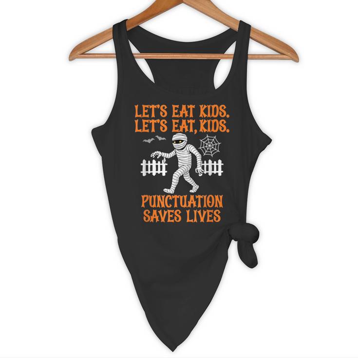 Halloween Lets Eat Kids Punctuation Teacher Flowy Tank, novelty gifts, funny gifts
