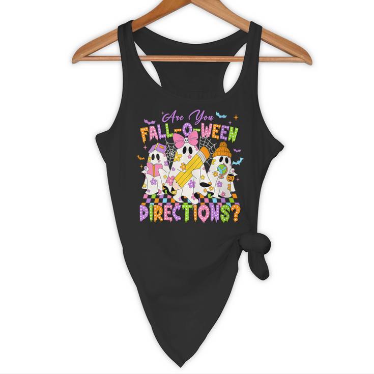 Halloween Floral Ghost Teacher Are You Falloween Directions Flowy Tank, novelty gifts, funny gifts Halloween Floral Ghost Teacher Are You Falloween Directions Flowy Tank, novelty gifts, funny gifts