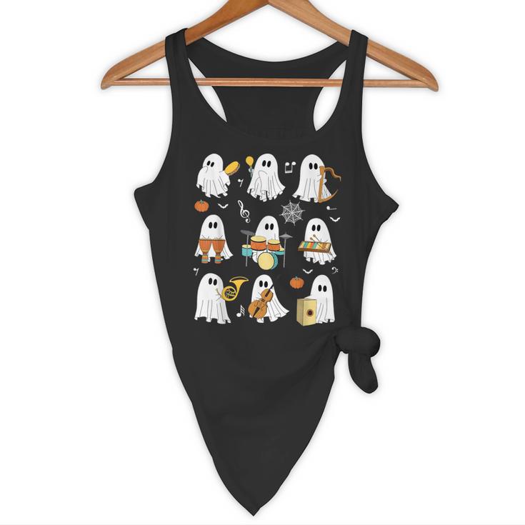 Halloween Ghost Playing Musical Instruments Music Teacher Flowy Tank, novelty gifts, funny gifts Halloween Ghost Playing Musical Instruments Music Teacher Flowy Tank, novelty gifts, funny gifts