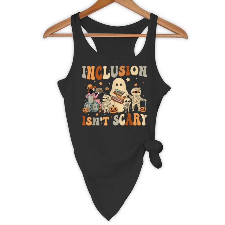 Halloween SLP Sped Teacher Groovy Inclusion Isn't Scary Flowy Tank, novelty gifts, funny gifts