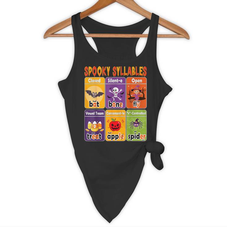 Halloween Spooky Syllable Types Teacher Educational Flowy Tank, novelty gifts, funny gifts