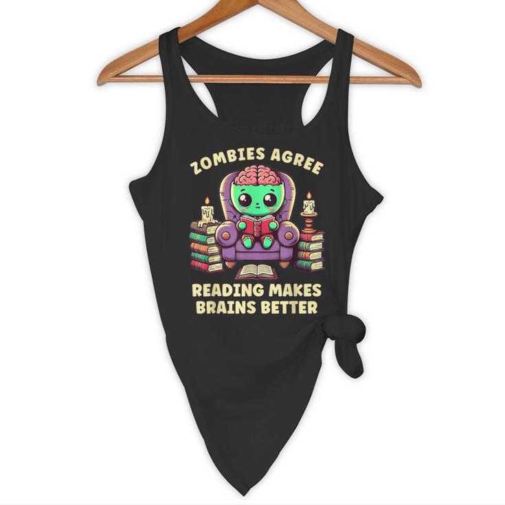 Halloween Teacher Zombie Reading Is Good For Brains Flowy Tank, novelty gifts, funny gifts Halloween Teacher Zombie Reading Is Good For Brains Flowy Tank, novelty gifts, funny gifts