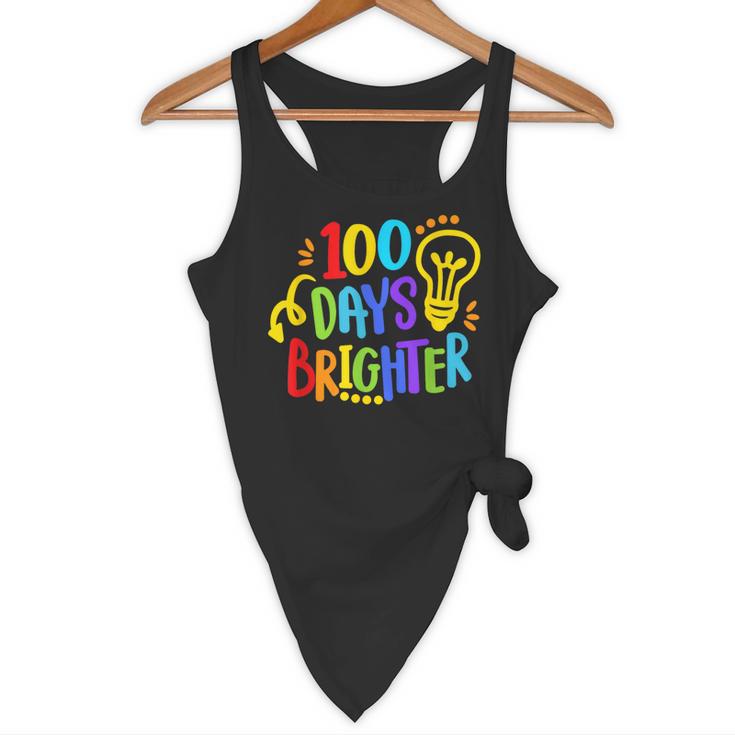 Happy 100th Day Of School 100 Days Brighter Girls Teacher Flowy Tank, novelty gifts, funny gifts Happy 100th Day Of School 100 Days Brighter Girls Teacher Flowy Tank, novelty gifts, funny gifts