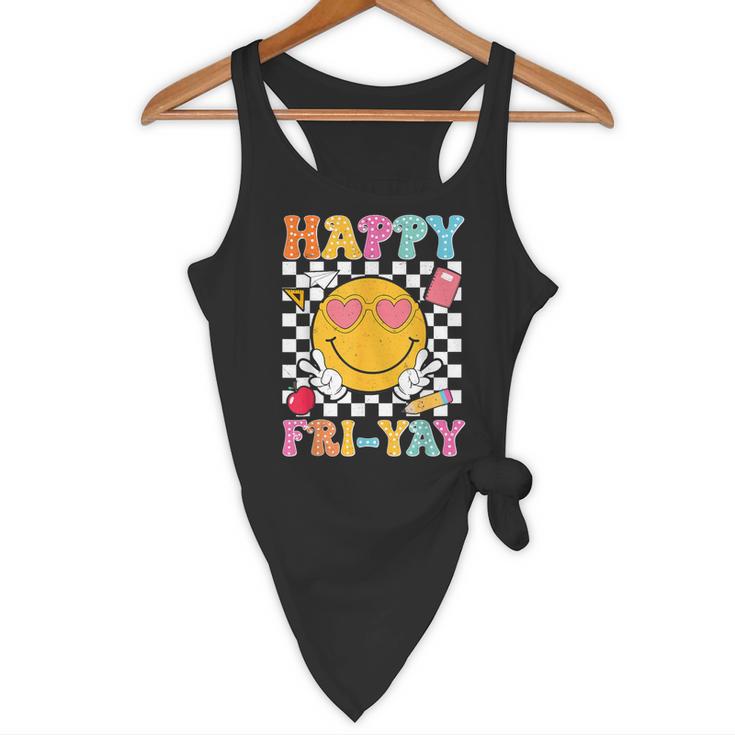 Happy Fri-Yay Groovy Teacher Friday Weekend Fri Yay Flowy Tank, novelty gifts, funny gifts