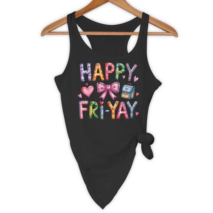 Happy Fri-Yay Teacher Fry Yay Friday Weekend Cute Fri-Yay Flowy Tank, novelty gifts, funny gifts
