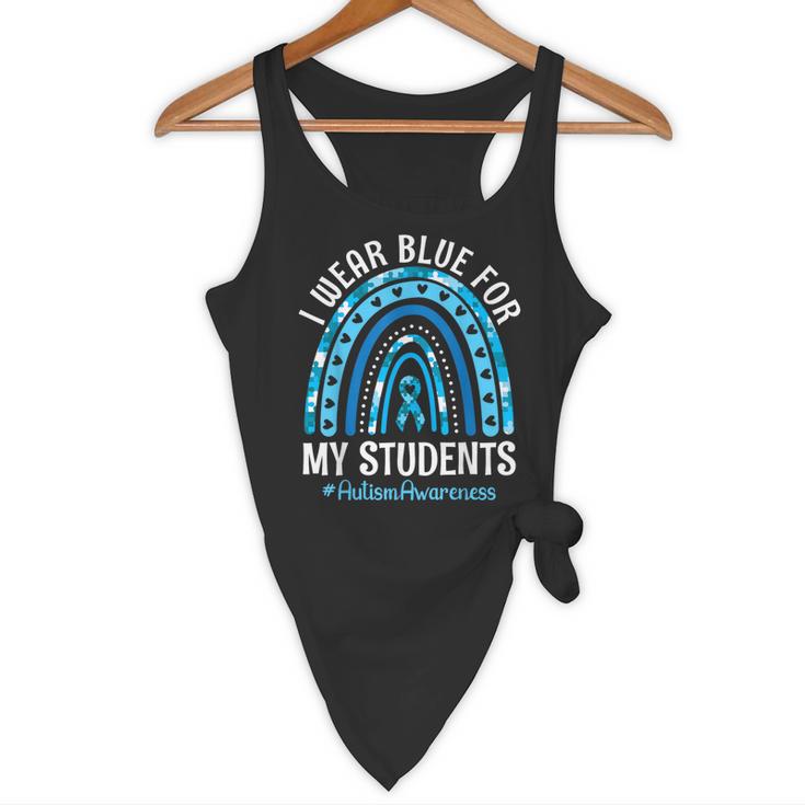 Happy Teacher I Wear Blue For My Students Autism Awareness Flowy Tank, novelty gifts, funny gifts Happy Teacher I Wear Blue For My Students Autism Awareness Flowy Tank, novelty gifts, funny gifts