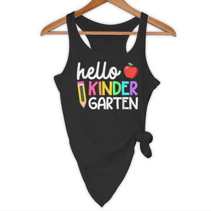 Hello Kindergarten Team Kinder Back To School Teacher Kids Flowy Tank, novelty gifts, funny gifts