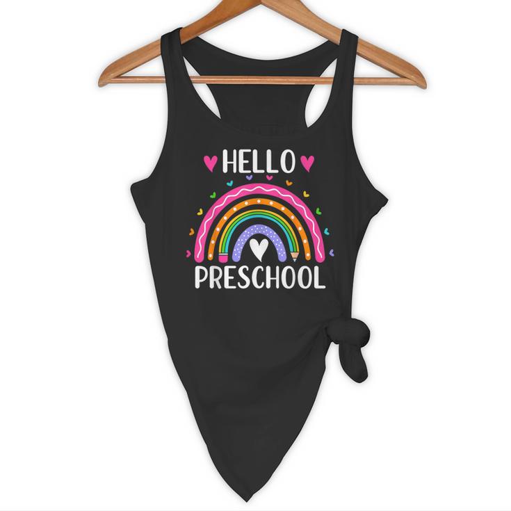 Hello Preschool Teacher Student Girls Rainbow Back To School Flowy Tank, novelty gifts, funny gifts Hello Preschool Teacher Student Girls Rainbow Back To School Flowy Tank, novelty gifts, funny gifts
