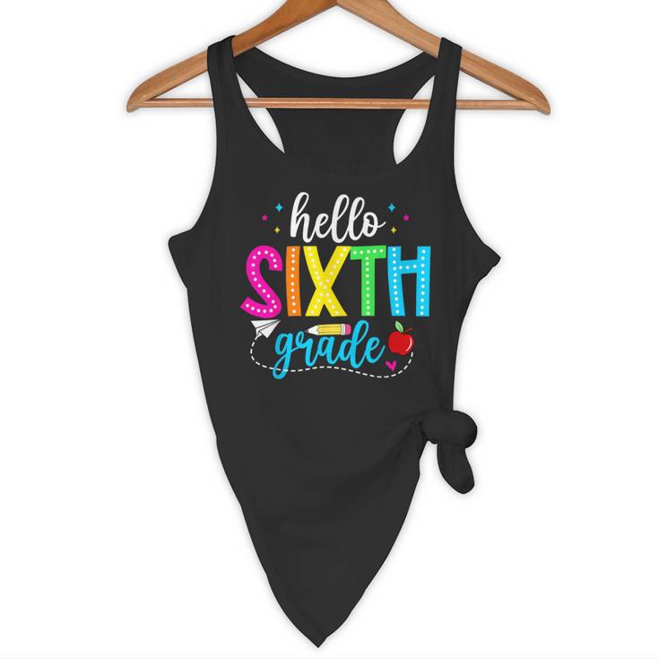 Hello Sixth Grade Cute Back To School 6th Grade Teacher Kids Flowy Tank, novelty gifts, funny gifts