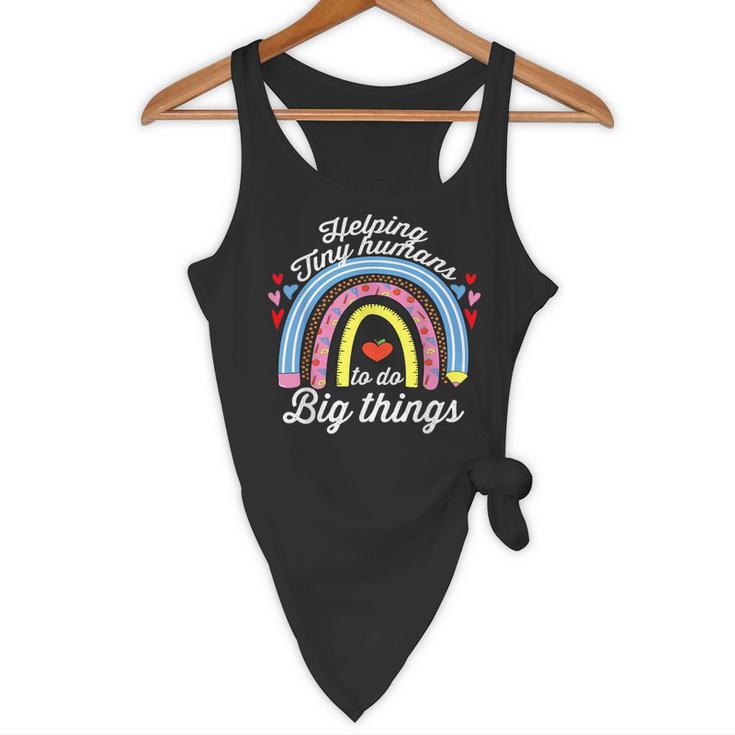 Helping Tiny Humans To Do Big Things Teacher Women Flowy Tank, novelty gifts, funny gifts Helping Tiny Humans To Do Big Things Teacher Women Flowy Tank, novelty gifts, funny gifts