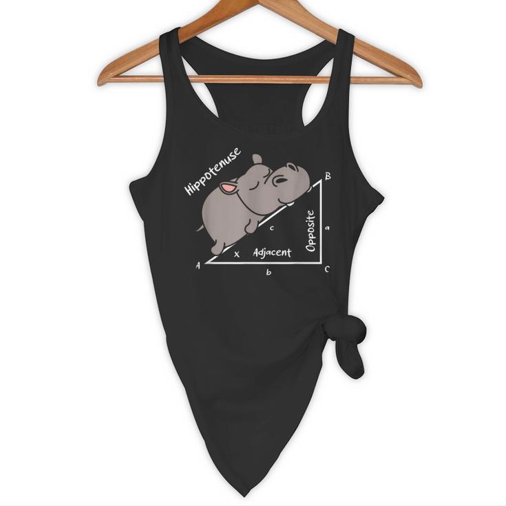 Hippotenuse Hippo Angle Function Hypotenuse Math Teacher Flowy Tank, novelty gifts, funny gifts