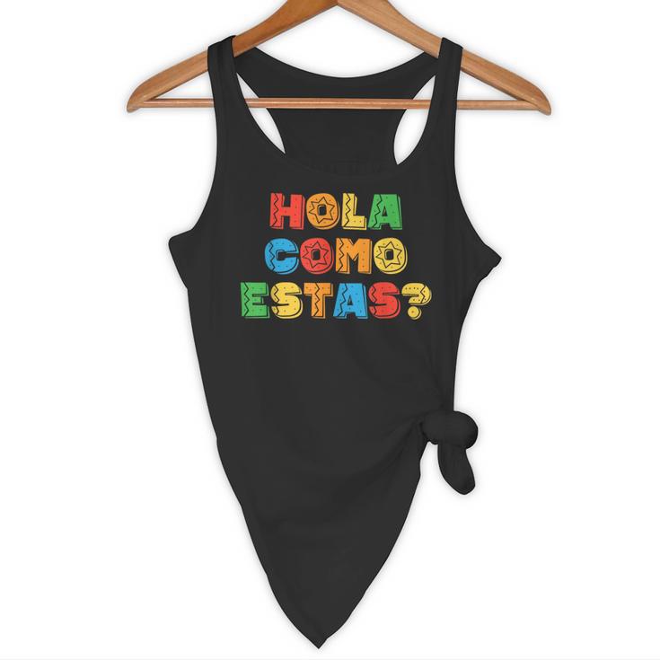 Hola Como Estas Spanish Teacher Fiesta Party Banners Flowy Tank, novelty gifts, funny gifts