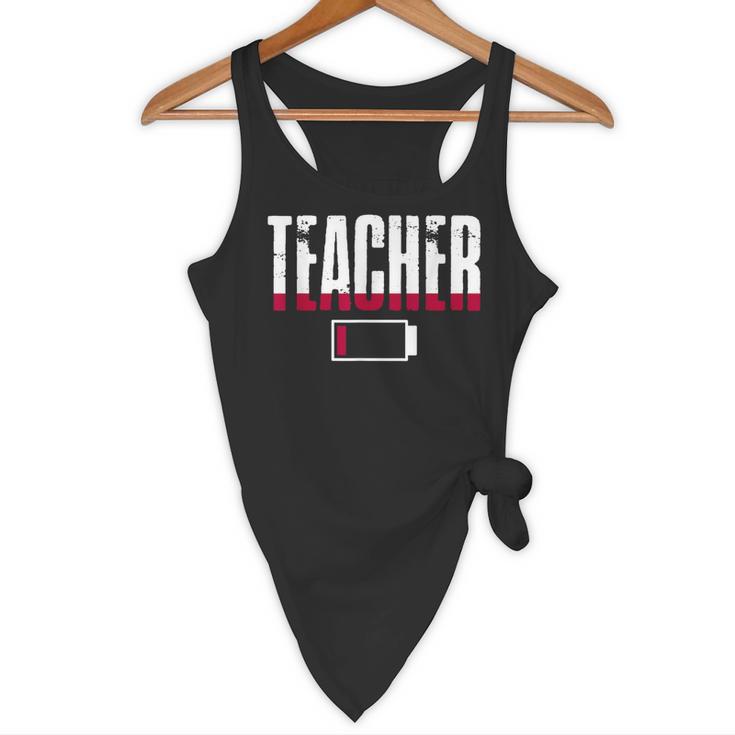 Humor Teacher Empty Battery Power Men Women Flowy Tank, novelty gifts, funny gifts