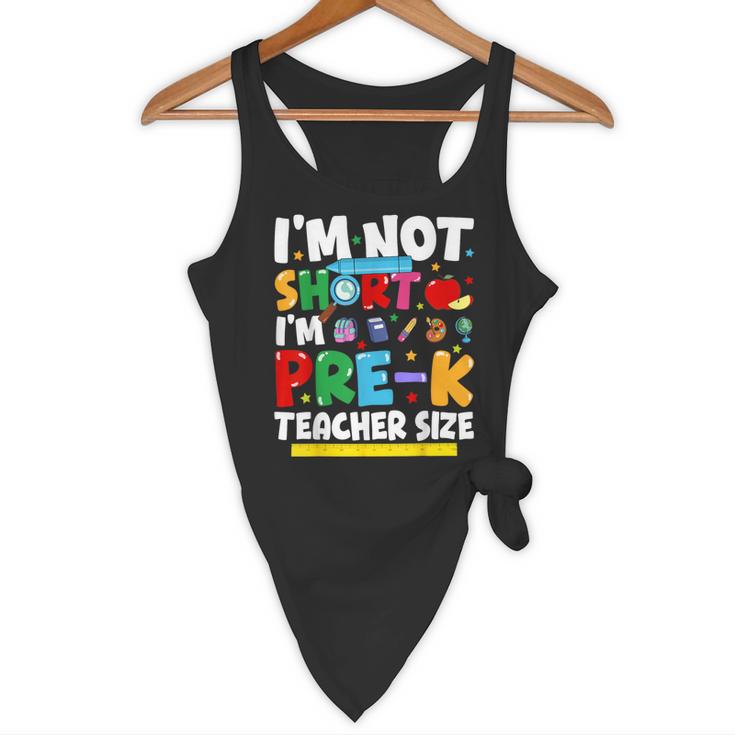 I'm Not Short I'm Pre-K Teacher Size Back To School Teacher Flowy Tank, novelty gifts, funny gifts