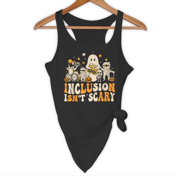 Inclusion Isn't Scary Mummy Boo Ghost Halloween SLP Teacher Flowy Tank, novelty gifts, funny gifts Inclusion Isn't Scary Mummy Boo Ghost Halloween SLP Teacher Flowy Tank, novelty gifts, funny gifts