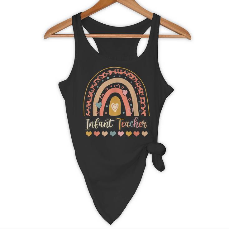 Infant Teacher Leopard Boho Rainbow Appreciation Flowy Tank, novelty gifts, funny gifts