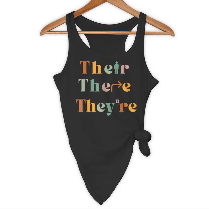 Their There They'Re English Teacher Gramma Police Joke Flowy Tank, novelty gifts, funny gifts