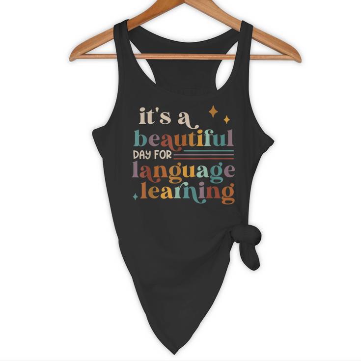 It's A Beautiful Day For Language Learning ESL Teacher ESOL Flowy Tank, novelty gifts, funny gifts
