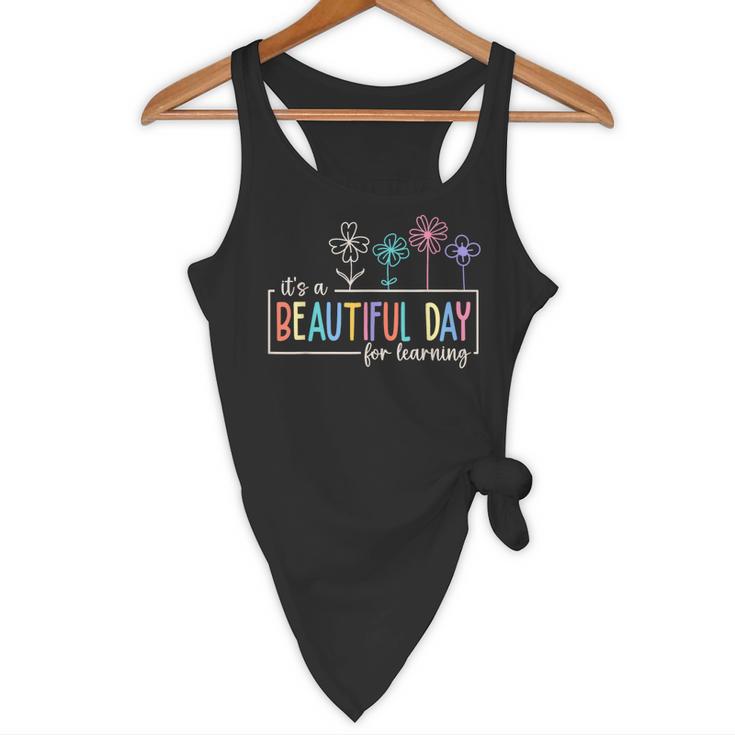 It's a Beautiful Day For Learning Teacher Students Women Flowy Tank, novelty gifts, funny gifts