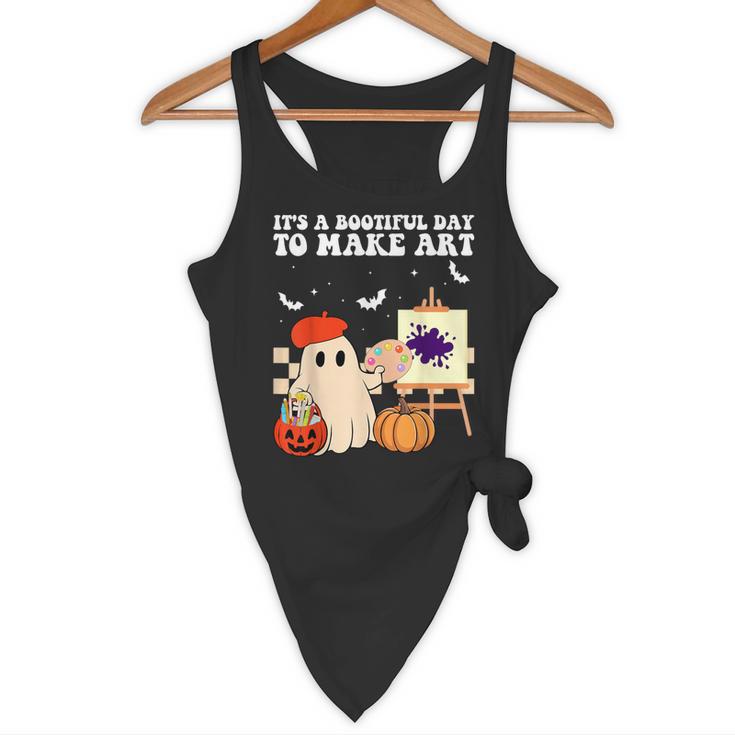 It's A Bootiful Day To Make Art Groovy Art Teacher Halloween Flowy Tank, novelty gifts, funny gifts It's A Bootiful Day To Make Art Groovy Art Teacher Halloween Flowy Tank, novelty gifts, funny gifts