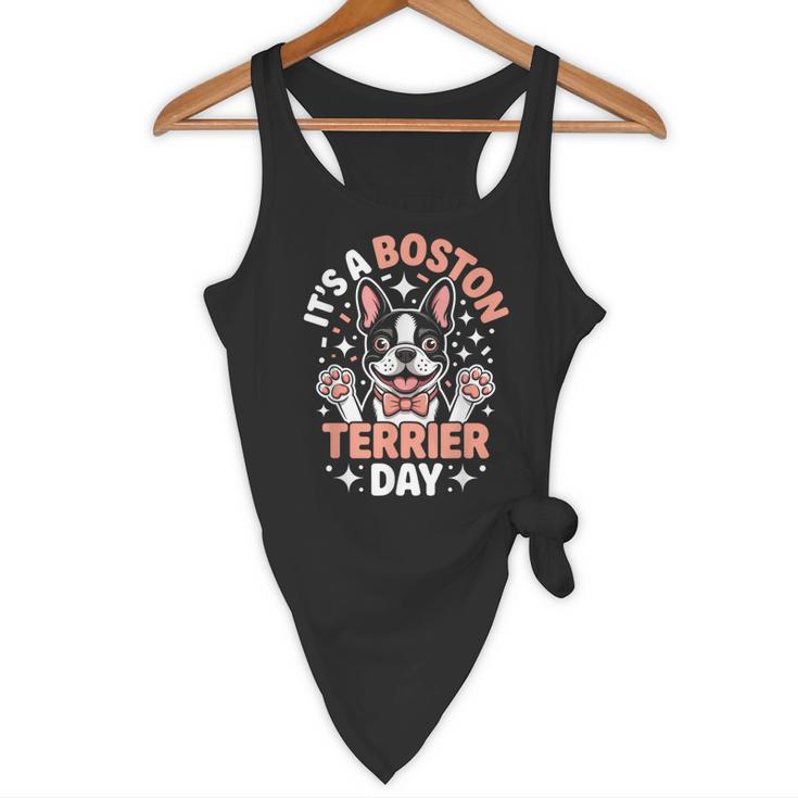 It’s A Boston Terrier Day Pet Cute Dog Lover Cartoon Flowy Tank, novelty gifts, funny gifts