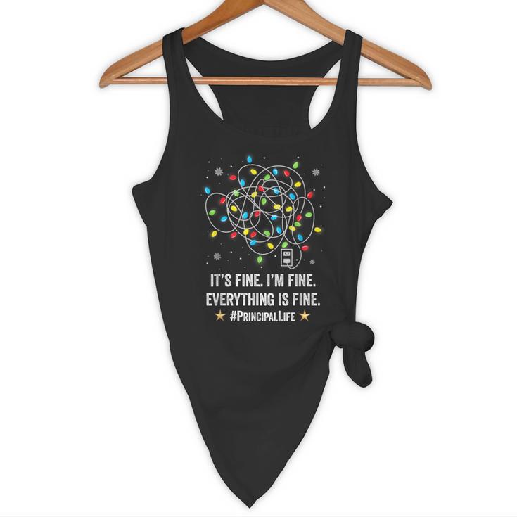 It's Fine I'm Fine Christmas Light Principal Teacher Xmas Men Women Flowy Tank, novelty gifts, funny gifts It's Fine I'm Fine Christmas Light Principal Teacher Xmas Men Women Flowy Tank, novelty gifts, funny gifts