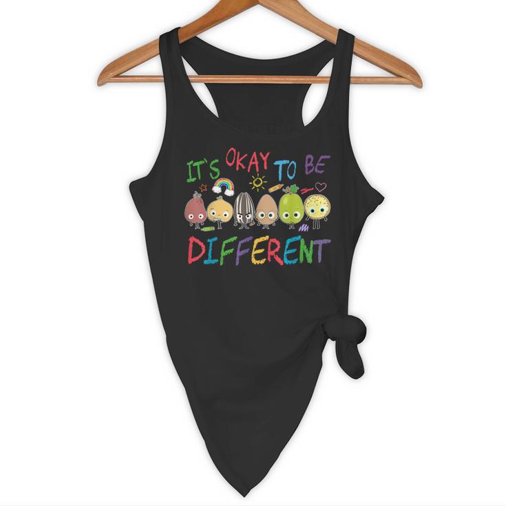 It's Ok To Be Different Apple Teacher Autism Awareness Flowy Tank, novelty gifts, funny gifts