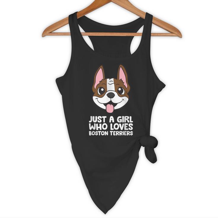 Just a Girl Who Loves Boston Terriers Flowy Tank, novelty gifts, funny gifts