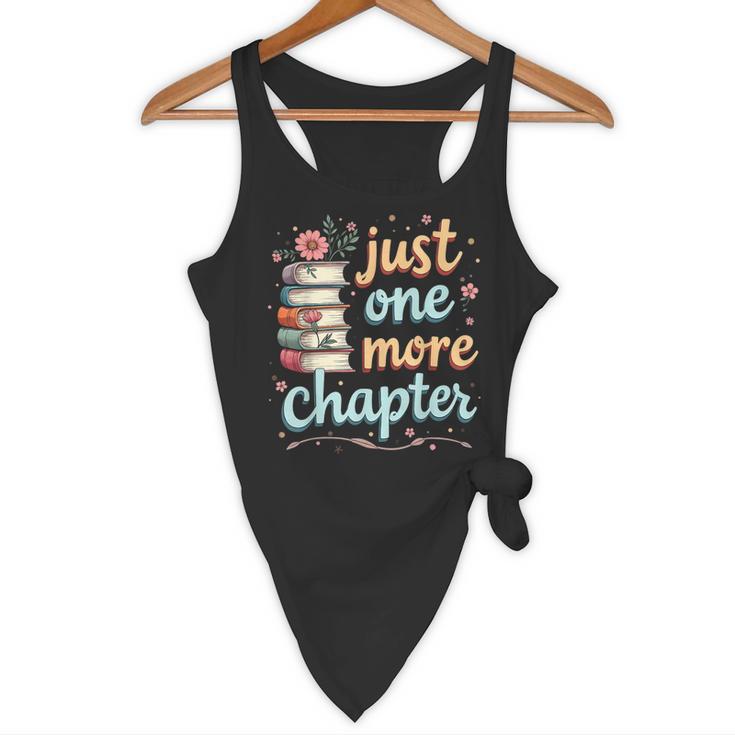 Just One More Chapter Book Reading Floral Teacher Book Lover Flowy Tank, novelty gifts, funny gifts
