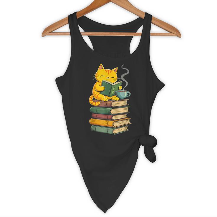 Kawaii Cats Lover Coffee Books Teacher Librarian Cat Flowy Tank, novelty gifts, funny gifts Kawaii Cats Lover Coffee Books Teacher Librarian Cat Flowy Tank, novelty gifts, funny gifts
