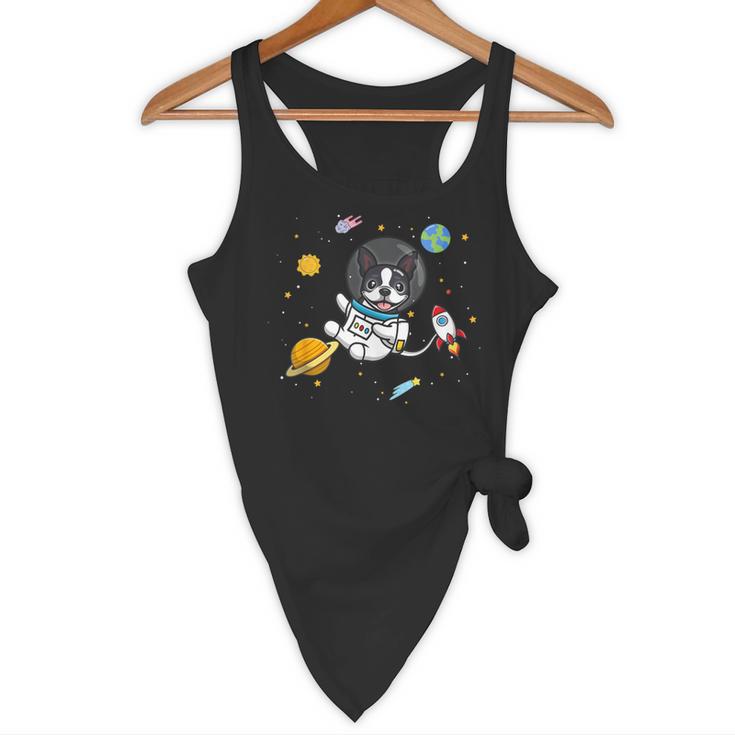 Kawaii Kids & Boys Astronaut Space Boston Terrier Dog Lover Flowy Tank, novelty gifts, funny gifts
