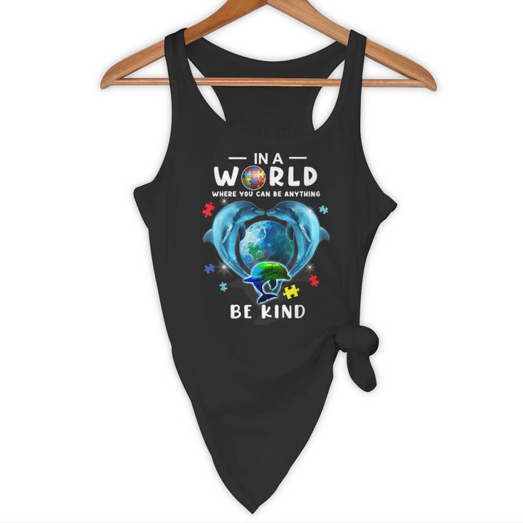 Be Kind Dolphin Autism Awareness Back To School Teacher Men Women Kids Flowy Tank, novelty gifts, funny gifts Be Kind Dolphin Autism Awareness Back To School Teacher Men Women Kids Flowy Tank, novelty gifts, funny gifts