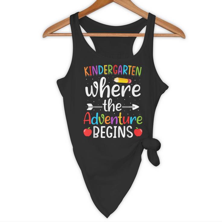 Kindergarten Where The Adventure Begins Shirt Children's Teacher Flowy Tank, novelty gifts, funny gifts Kindergarten Where The Adventure Begins Shirt Children's Teacher Flowy Tank, novelty gifts, funny gifts
