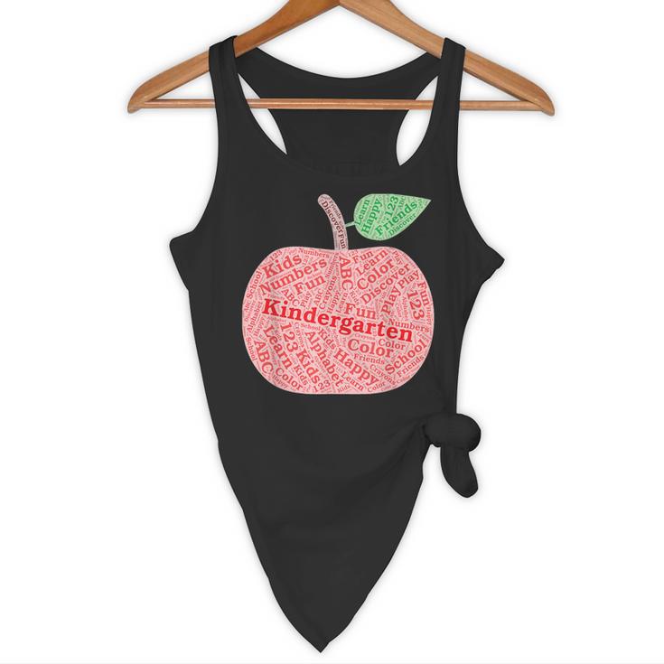 Kindergarten Apple Word Art For Teachers & Students Flowy Tank, novelty gifts, funny gifts Kindergarten Apple Word Art For Teachers & Students Flowy Tank, novelty gifts, funny gifts