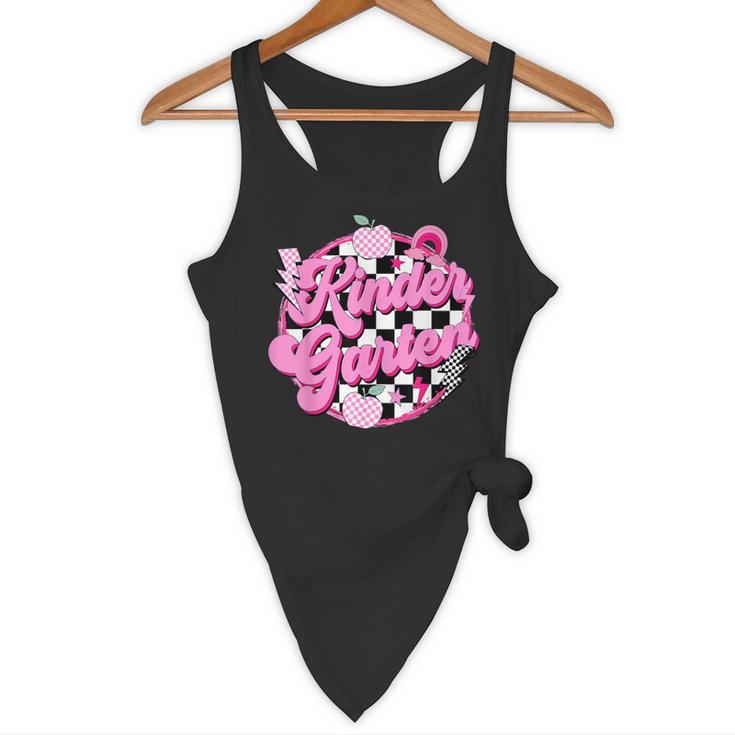 Kindergarten Teacher Women Checkered First Day Of School Flowy Tank, novelty gifts, funny gifts Kindergarten Teacher Women Checkered First Day Of School Flowy Tank, novelty gifts, funny gifts