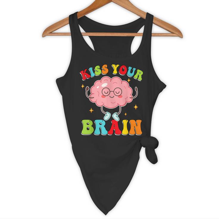 Kiss Your Brain Calm Mindset Teacher Kids Boys Girls Women Flowy Tank, novelty gifts, funny gifts
