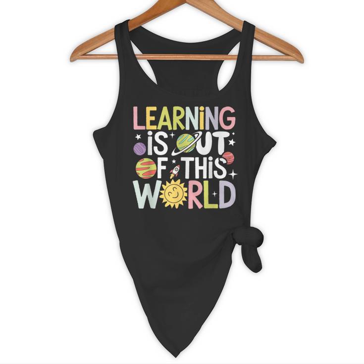 Learning Is Out Of This World Space Teacher Cute Groovy Flowy Tank, novelty gifts, funny gifts Learning Is Out Of This World Space Teacher Cute Groovy Flowy Tank, novelty gifts, funny gifts