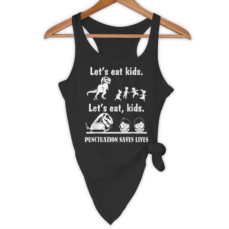 Let's Eat Kids Fun Dinosaurs Grammar Teacher Flowy Tank, novelty gifts, funny gifts