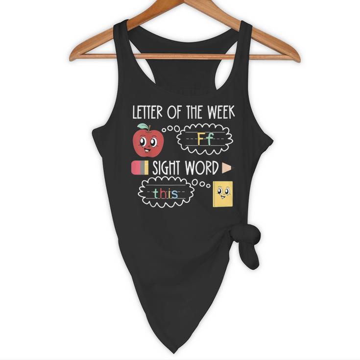 Letter Of The Week Ff Sight Word Teacher Squad Flowy Tank, novelty gifts, funny gifts