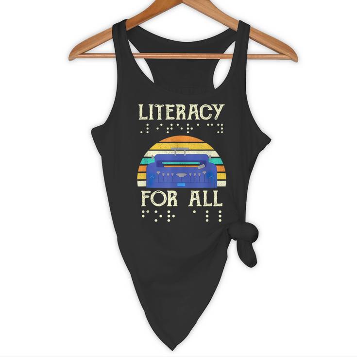 Literacy For All Visually Impaired Braille Teacher The Blind Flowy Tank, novelty gifts, funny gifts Literacy For All Visually Impaired Braille Teacher The Blind Flowy Tank, novelty gifts, funny gifts
