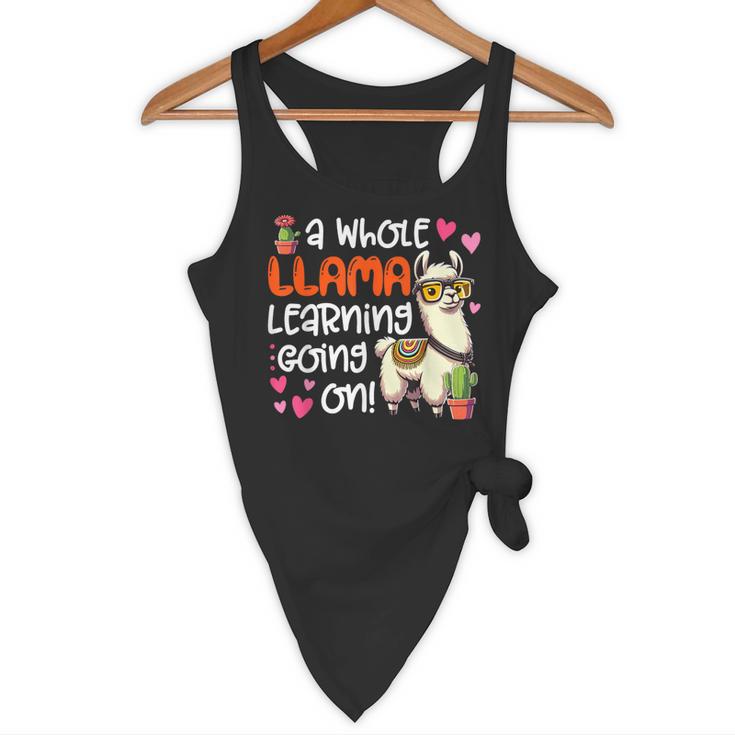 Llama Learning Teachers Students Alpaca Lover Back To School Flowy Tank, novelty gifts, funny gifts Llama Learning Teachers Students Alpaca Lover Back To School Flowy Tank, novelty gifts, funny gifts