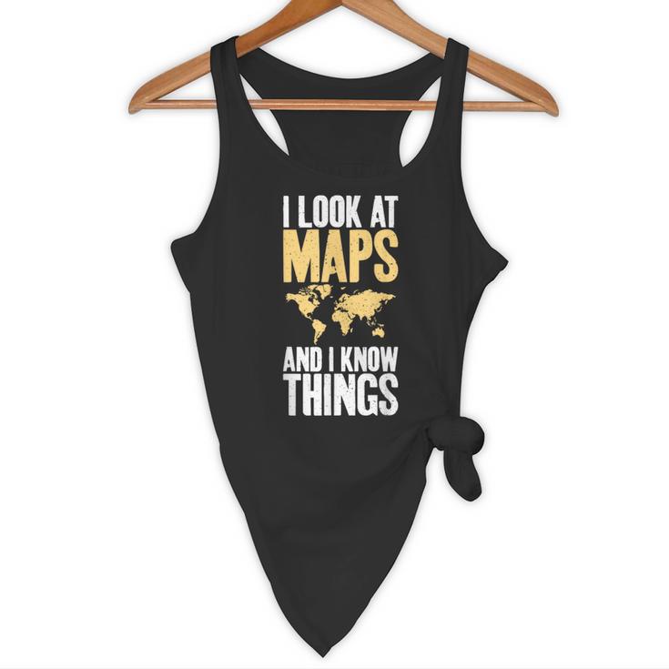 I Look At Maps And i Know Things Teacher Geographer Flowy Tank, novelty gifts, funny gifts I Look At Maps And i Know Things Teacher Geographer Flowy Tank, novelty gifts, funny gifts