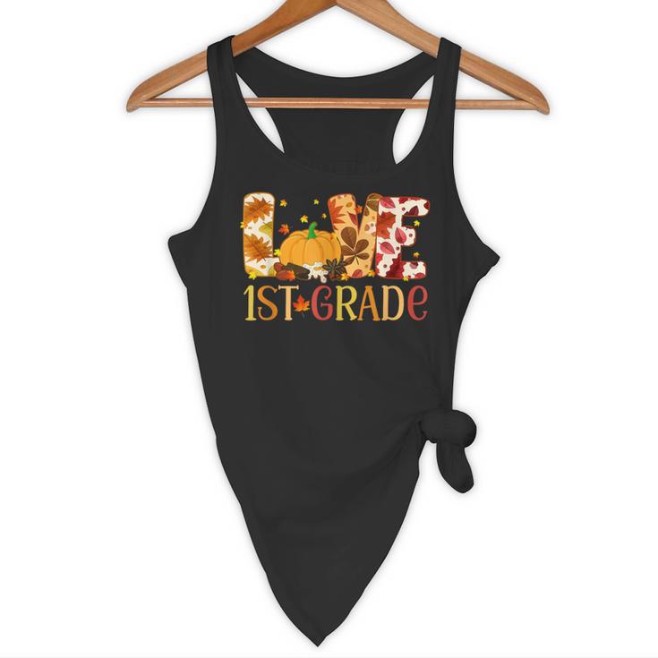 Love First Grade Happy Fall Thanksgiving Women 1st Teacher Flowy Tank, novelty gifts, funny gifts Love First Grade Happy Fall Thanksgiving Women 1st Teacher Flowy Tank, novelty gifts, funny gifts
