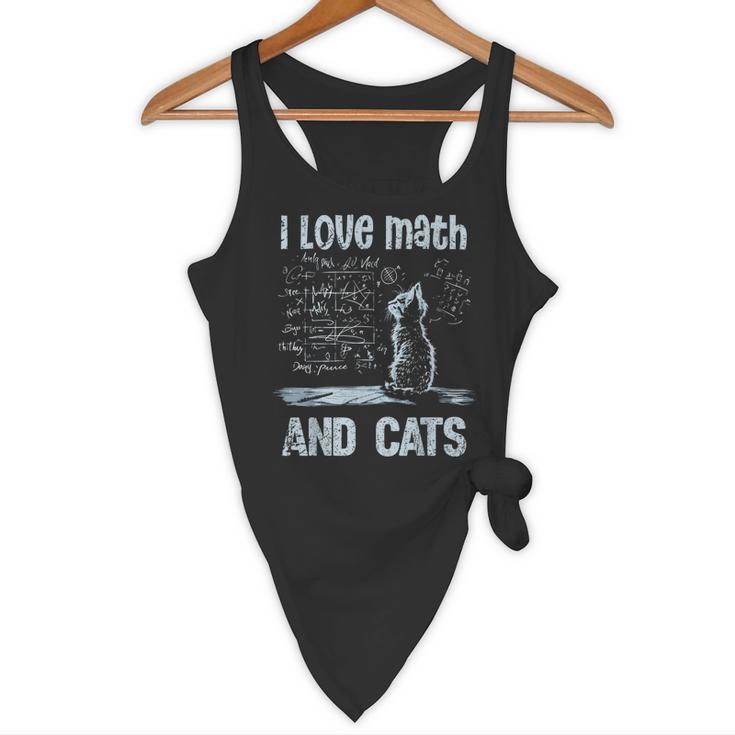 I Love Math And Cats Cat Lover Science Teacher Student Flowy Tank, novelty gifts, funny gifts
