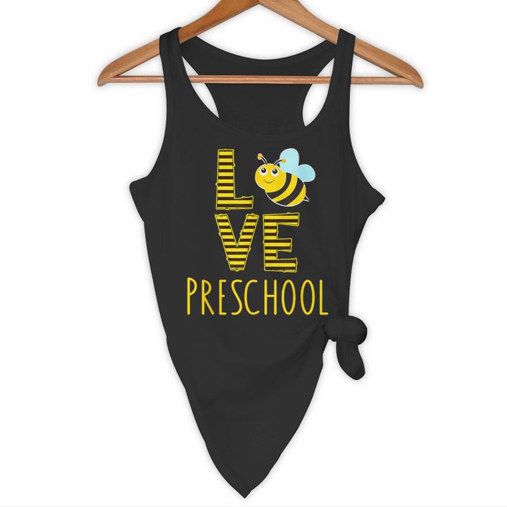 Love Preschool Back To School Yellow Bee Preschool Teacher For Men Women Girls Kids Flowy Tank, novelty gifts, funny gifts
