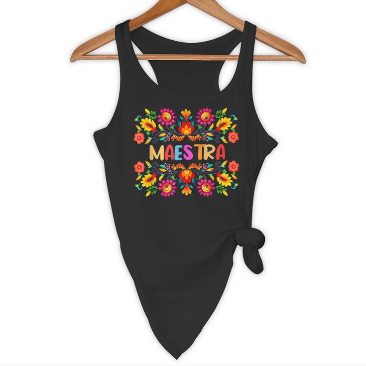 Maestra Cinco De Mayo Spanish Mexican Teacher Flowy Tank, novelty gifts, funny gifts