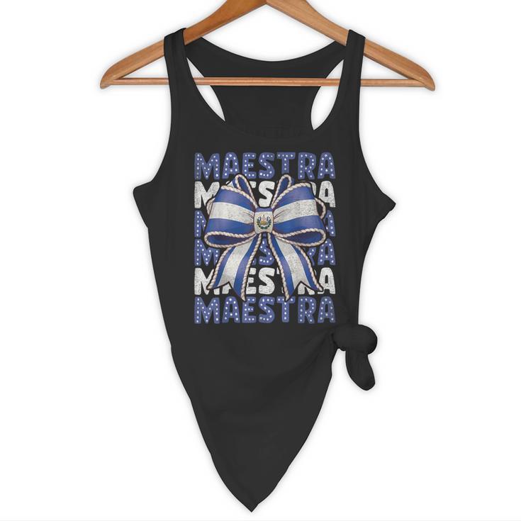 Maestra El Salvador Coquette Bow Hispanic Spanish Teacher Flowy Tank, novelty gifts, funny gifts Maestra El Salvador Coquette Bow Hispanic Spanish Teacher Flowy Tank, novelty gifts, funny gifts